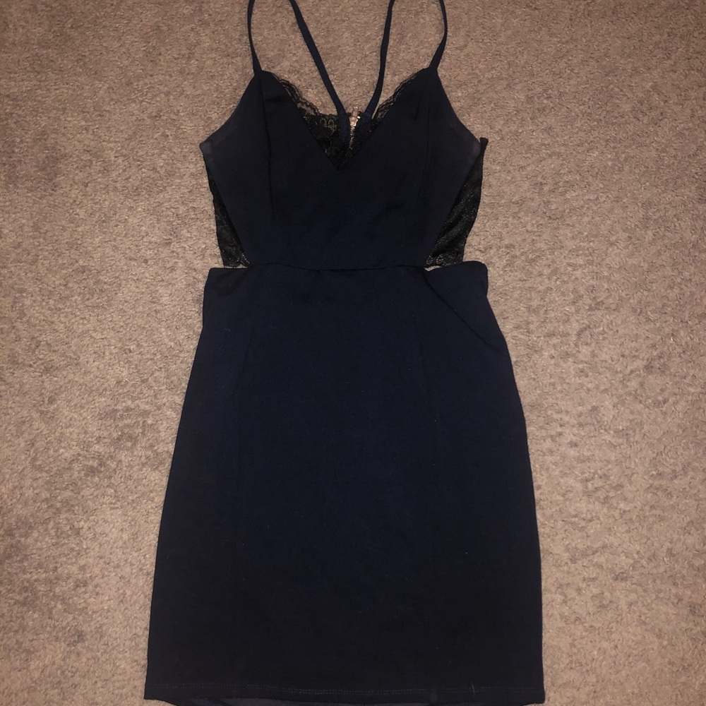 Navy and Black Bodycon Dress from Lulu’s